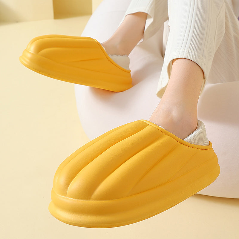 Shell Shape Design Waterproof Plush Slippers for Women