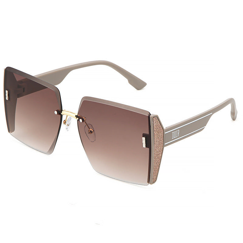 Effortless Elegance Square Rimless Cut Edge Fashion Sunglasses Your Summer Style Essential