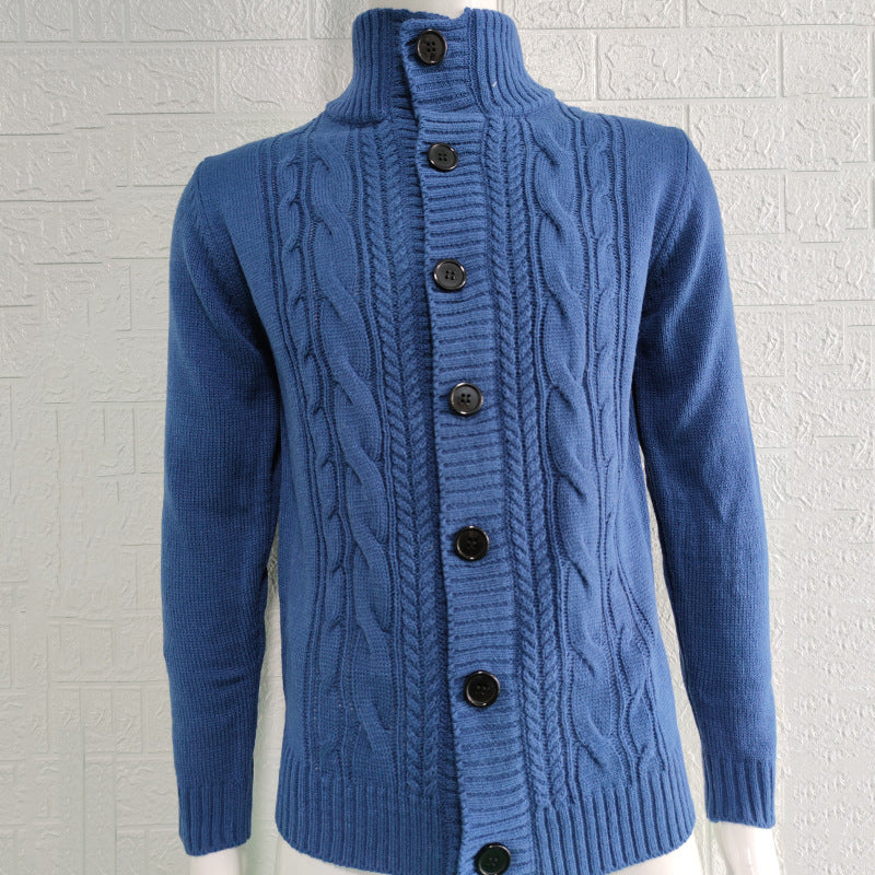 Classic Men Stand Collar Button Cardigan Elevating Style with Cozy Comfort