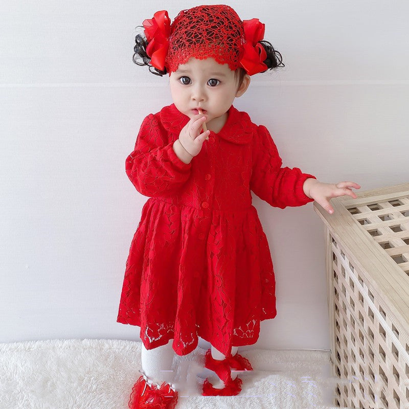 Full Moon Elegance Newborn Girl Baby Dress for Special Occasions