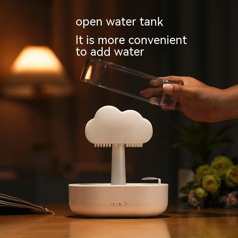 Weljoy Zen Rain Cloud Night Light Aromatherapy Essential Oil Diffuser Micro Humidifier Desk Fountain Bedside Sleep Relaxation Mood Water Drop Sound