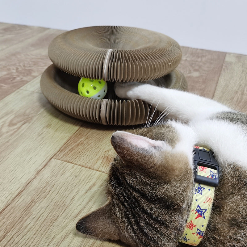 Shaped Cat Scratching Board Foldable Convenient Recyclable Durable Cat Scratcher Magic Organ Cat Scratchers 2 In 1 Funny