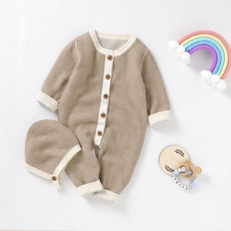 New Baby Jumpsuit With Front Buckle Warm Romper