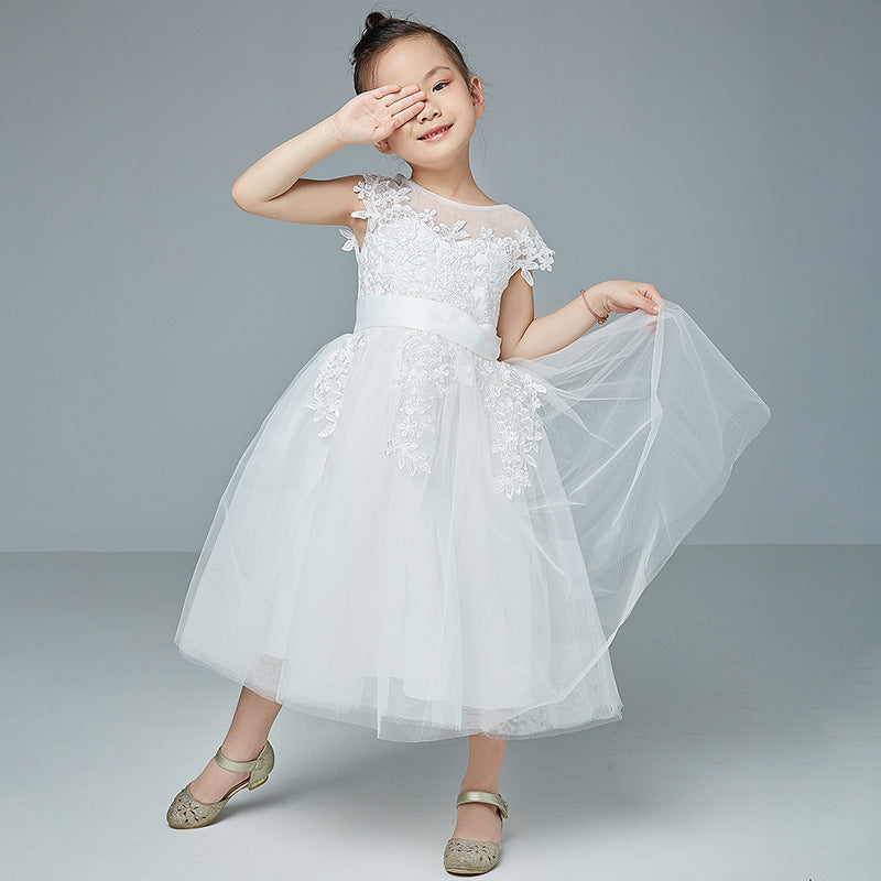 Girls Mesh Birthday Show Tutu Skirt Catwalk Princes Dress