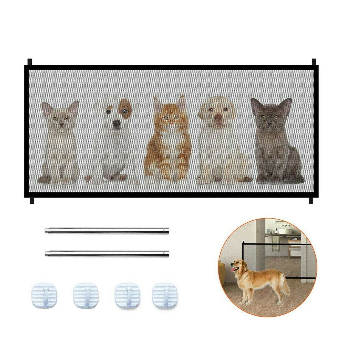 Safety Enclosure Dog Fences Dog Gate The Ingenious Pet Dog Fence Gate Safe Guard Mesh Magic Pet Gate Pet Supplies Dropshipping