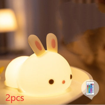 Magical New Year Gift Rabbit Silicone Lamp with Pat Feeding Creative Night Light Design Ideal for Children Toys