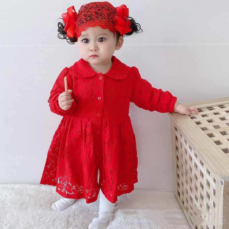 Full Moon Elegance Newborn Girl Baby Dress for Special Occasions