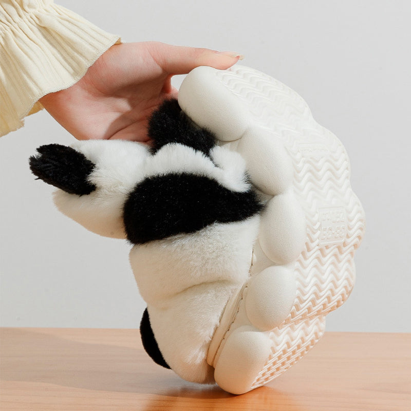 Step into Winter Wonderland with Cute Panda Plush Slippers: Warm, Cartoon-Inspired, Non-Slip, and Ultra-Comfy Thick Sole Footwear for Women at Home