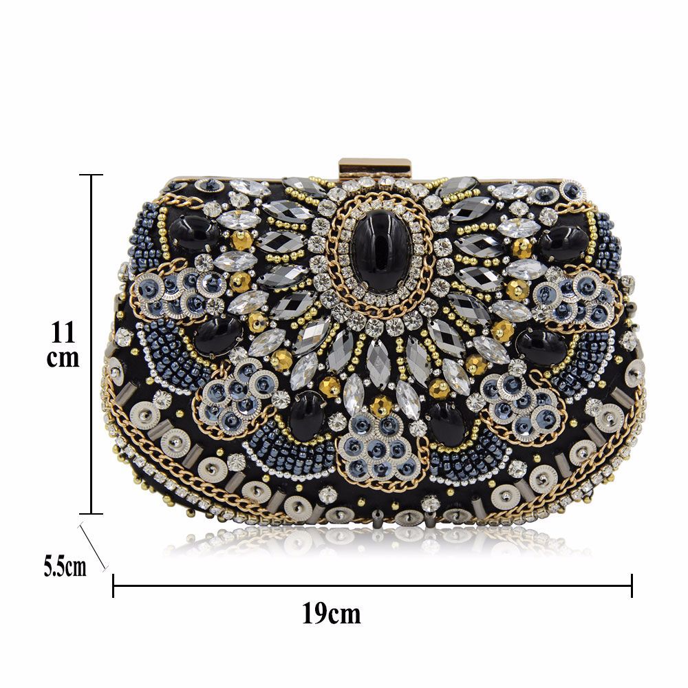 Dazzling Elegance The Beaded and Diamond Encrusted Dinner Lady Banquet Handbag a Testament to Opulence and Style