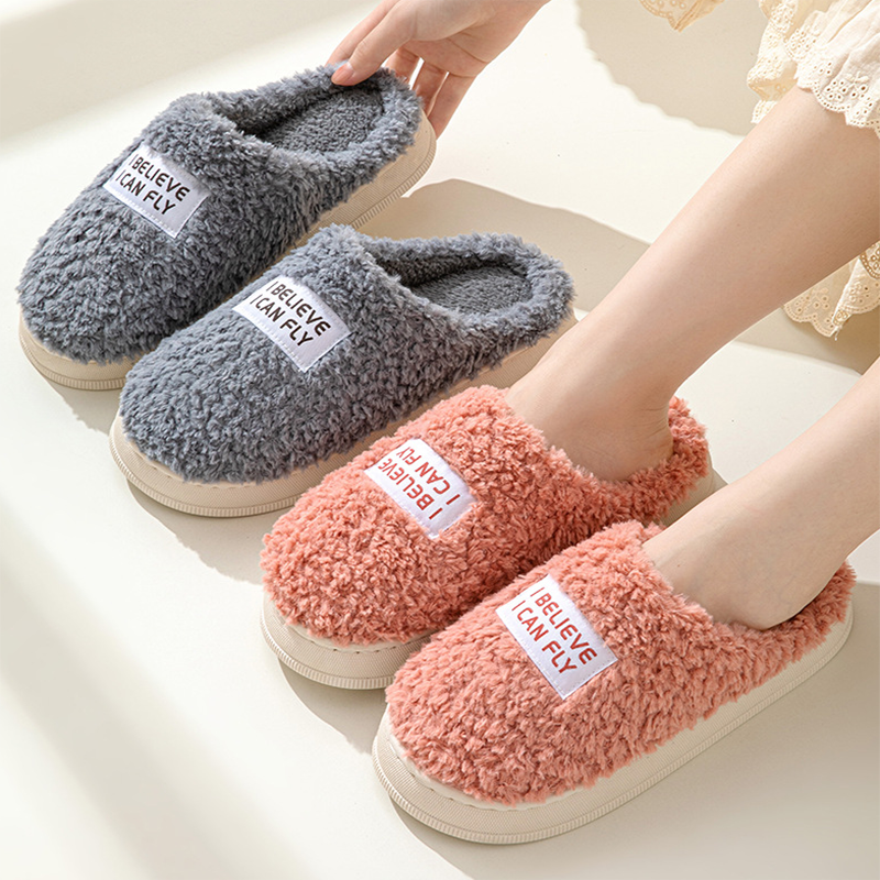 Winter Warm Thick Sole Slippers: Indoor and Outdoor Fluffy Shoes