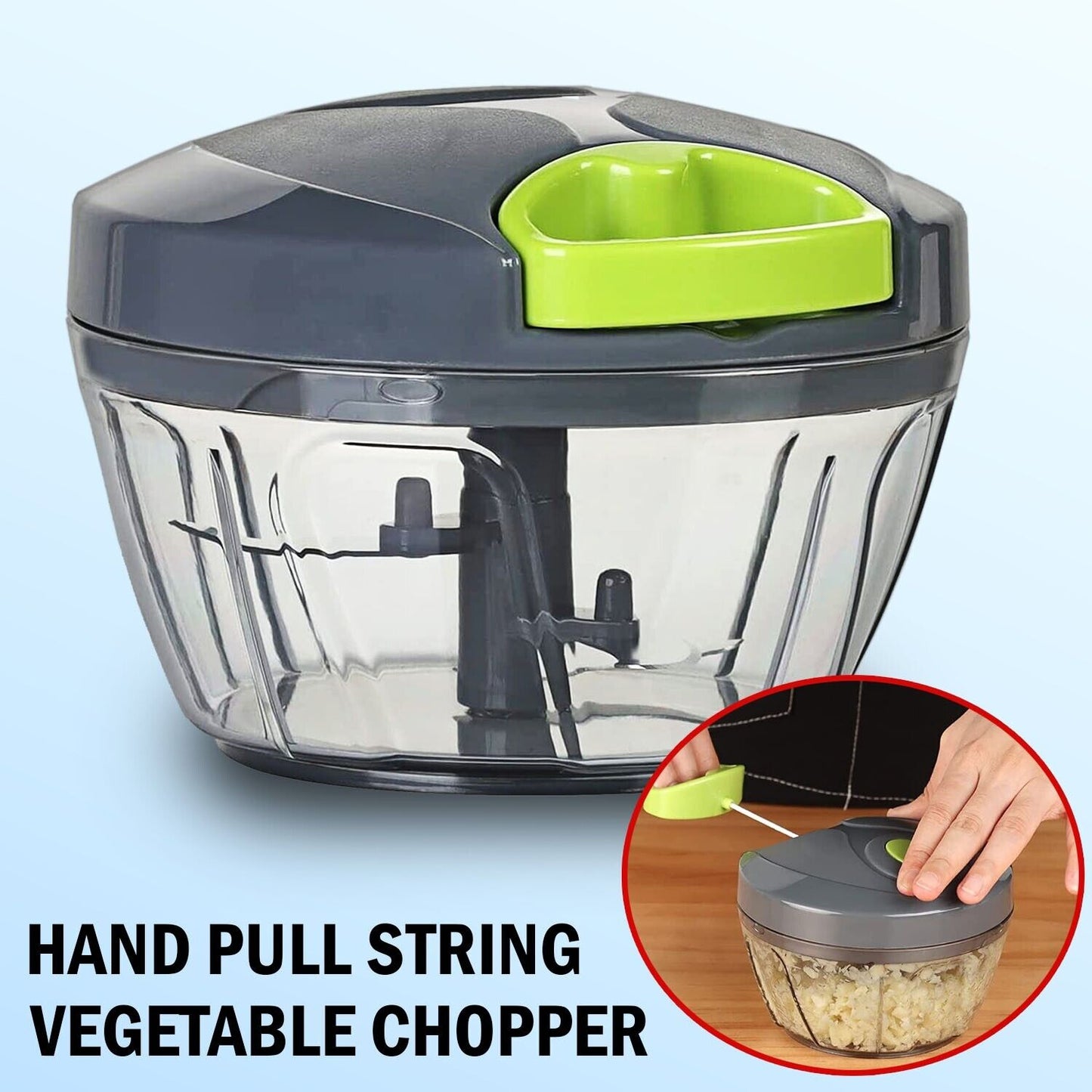 Manual Food Chopper and Vegetable Cutter: Versatile Kitchen Tool for Fruits, Nuts, and More