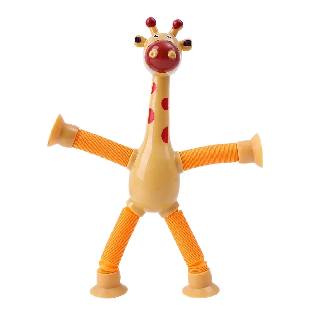 Suction Cup Toys Kids Giraffe Pop Tube Sensory Playing Early Education Stress Relief Squeeze Fidget Games