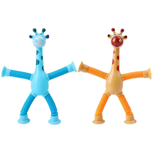 Suction Cup Toys Kids Giraffe Pop Tube Sensory Playing Early Education Stress Relief Squeeze Fidget Games