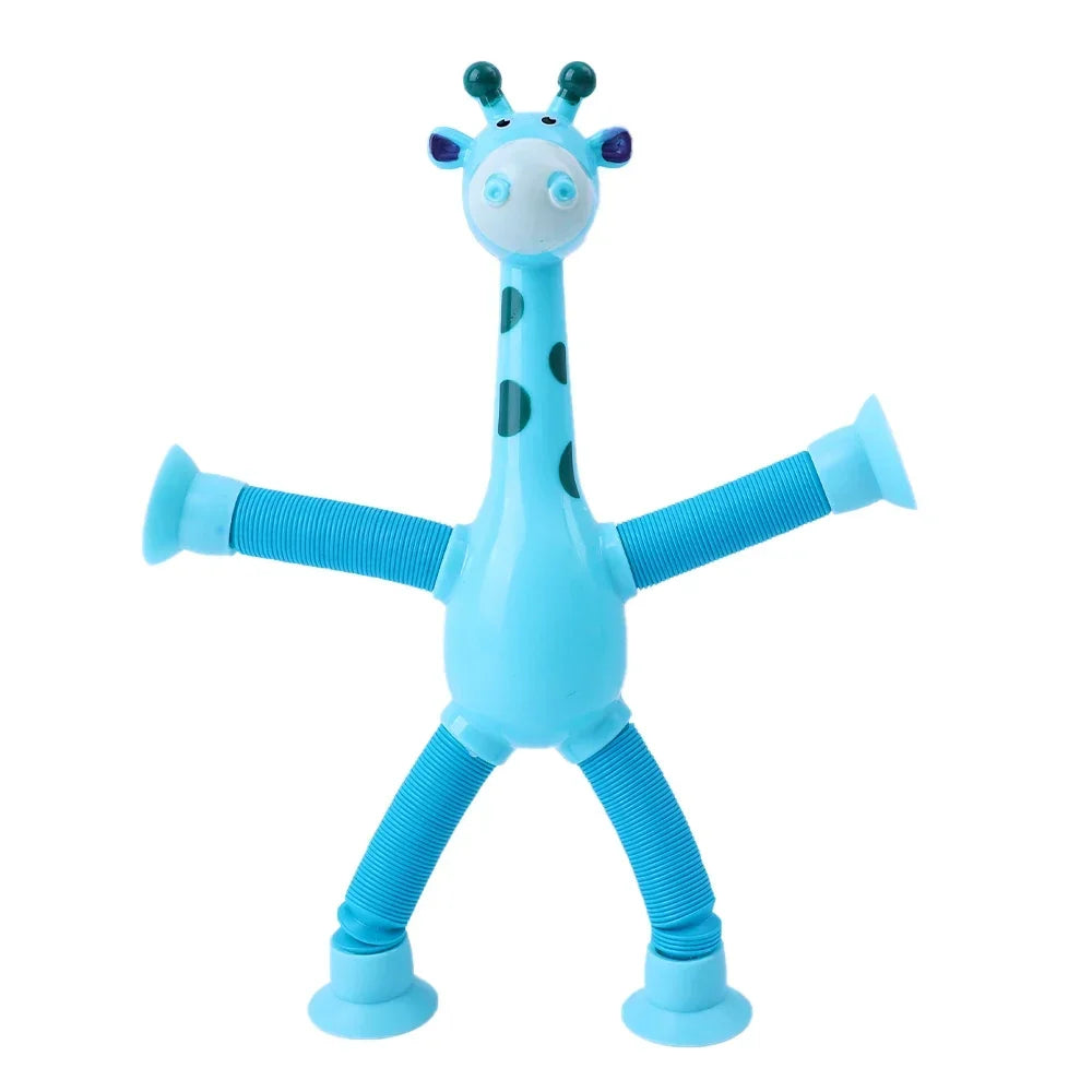 Suction Cup Toys Kids Giraffe Pop Tube Sensory Playing Early Education Stress Relief Squeeze Fidget Games