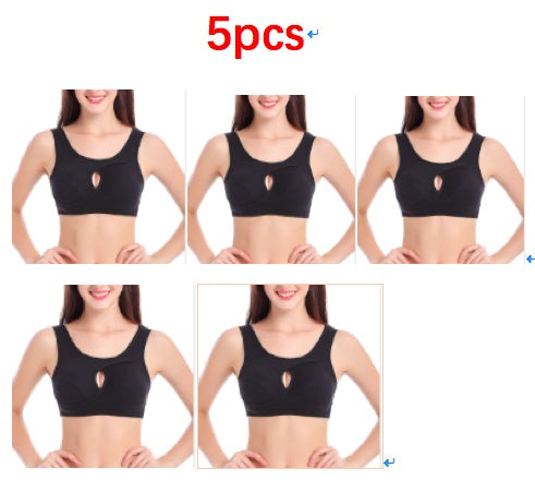 Supportive Comfort Cotton Anti Expansion Anti Sag Sports Bra with Gathering Adjustment for Active Wear