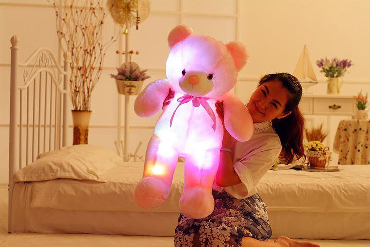 Magical LED Teddy Bear Colorful Glowing Stuffed Animal Pillow A Perfect Christmas Gift for Kids