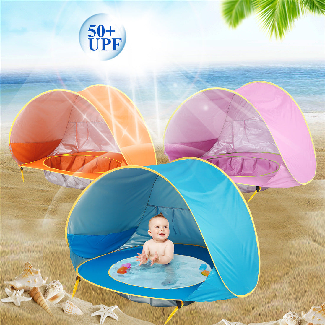 Ultimate Outdoor Fun Baby Beach Tent with Easy Fold Up Design Waterproof Sun Awning and UV Protection for Kids Safe and Enjoyable Camping Adventures