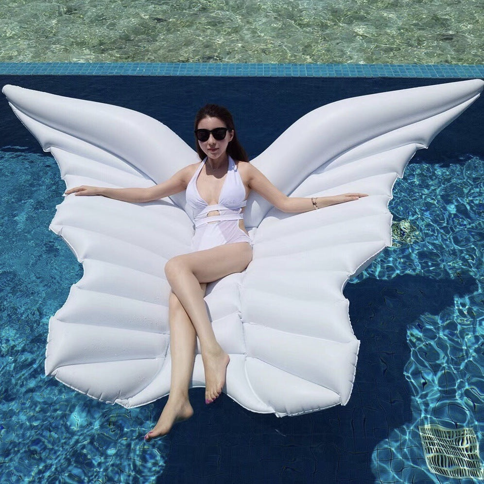 Angelic Style Fashionable Angel Wings Inflatable Floating Row for a Fun and Stylish Pool Day