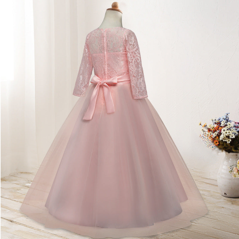 Princess Flower Girl Dress Long-Sleeve Wedding Dress for Children Perfect for Little Princesses