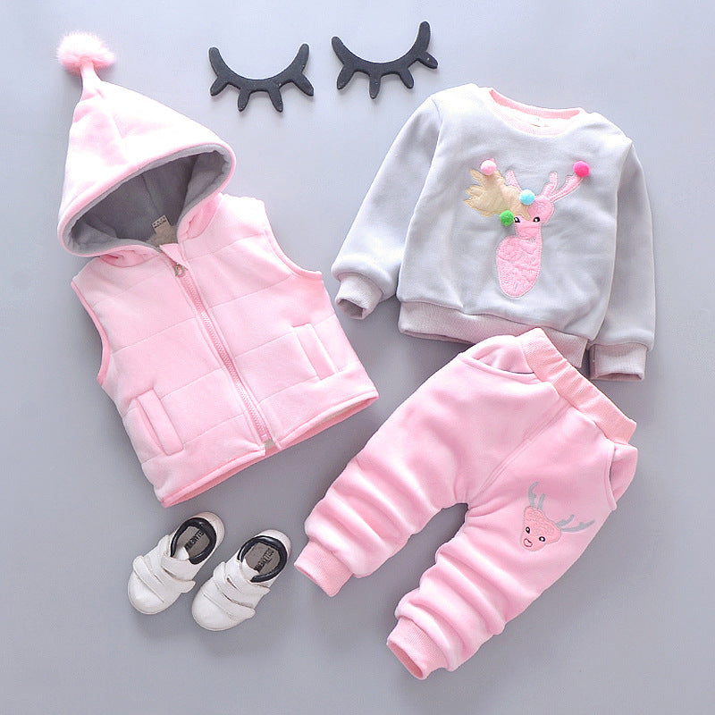 Enchanting Sika Deer Delight Kids Three Piece Fashion Set