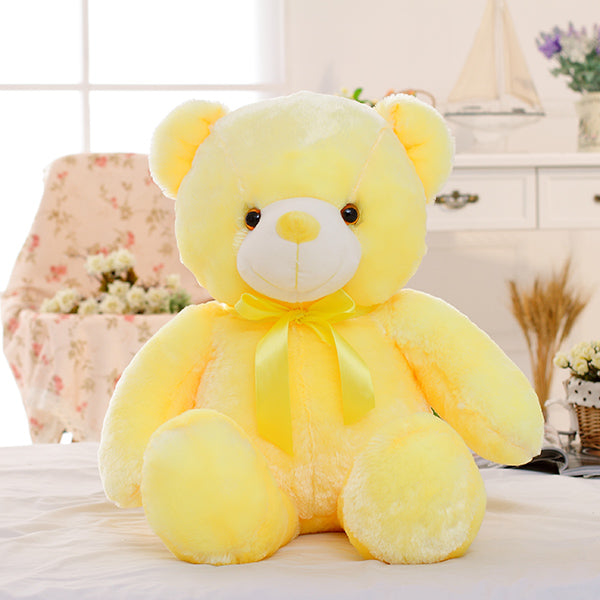 Magical LED Teddy Bear Colorful Glowing Stuffed Animal Pillow A Perfect Christmas Gift for Kids