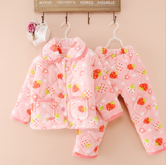 Cotton Children Flannel Pajamas Baby Suit Set Keep Your Baby Warm and Stylish During Chilly Winter Nights