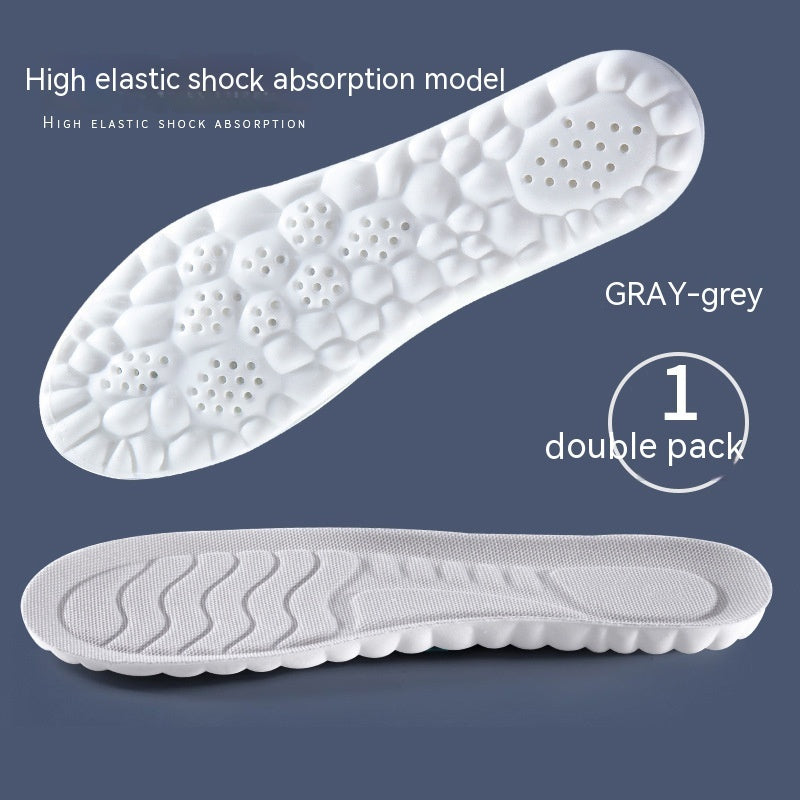 Elevate Your Comfort 4D Cloud Technology PU Massage Instep Insoles with High Elastic Shock Absorption