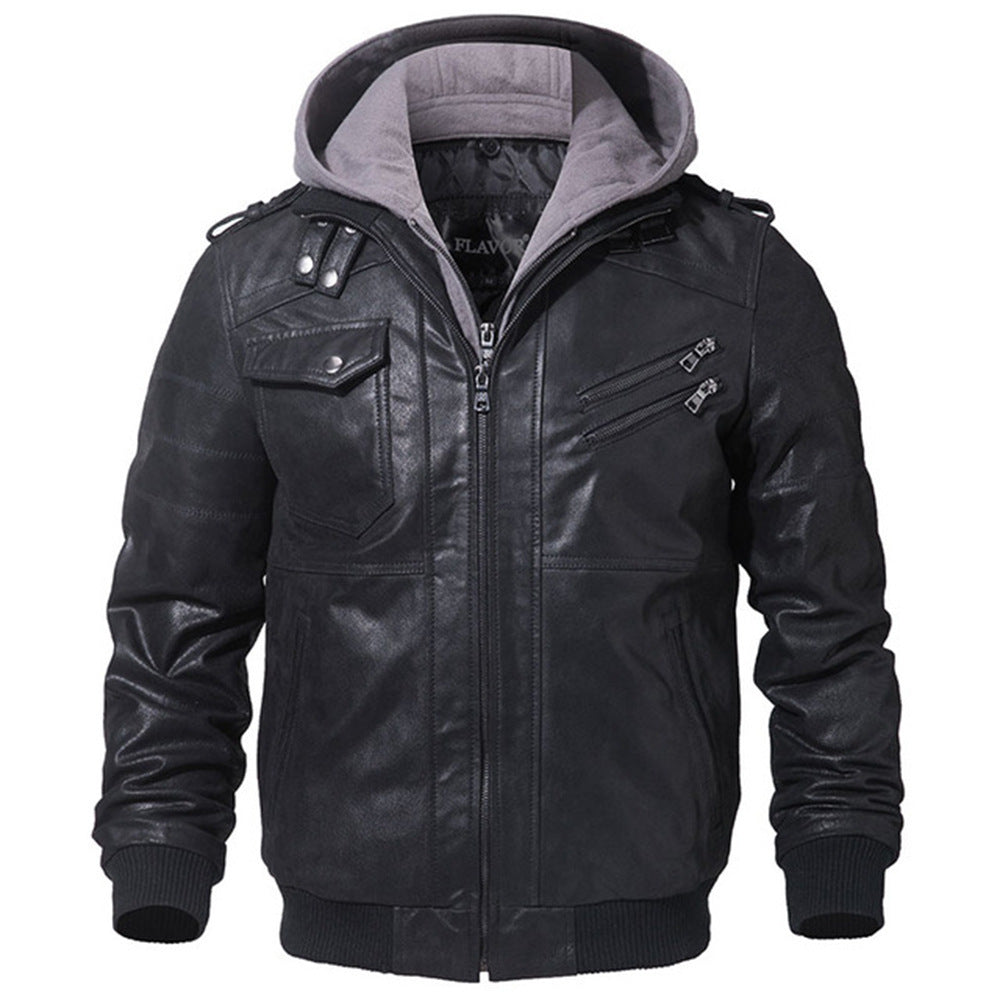 Men's Slim Fit Motorcycle Leather Jacket: Winter Streetwear