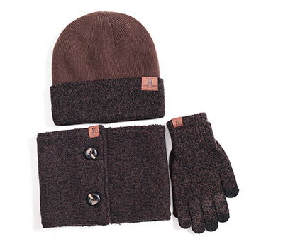 Winter Three-Piece Set: Hat, Neck Cover, and Gloves for Cold Weather Warmth