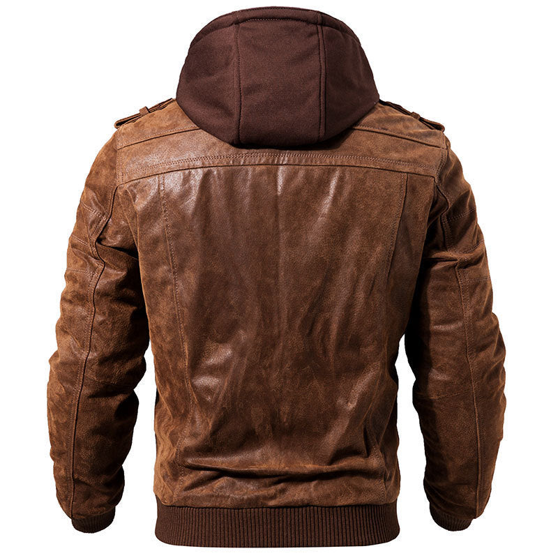 Men's Slim Fit Motorcycle Leather Jacket: Winter Streetwear