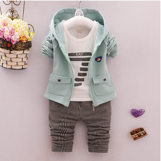 Zip into Style Spring & Autumn Children Zipper Striped Trousers Suit for Boys and Girls