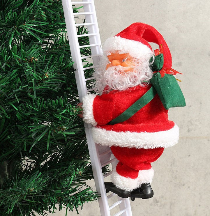 Experience the Magic Electric Santa Claus Climbing Red Ladder Doll Toy A Whimsical Addition to Your Holiday Decor