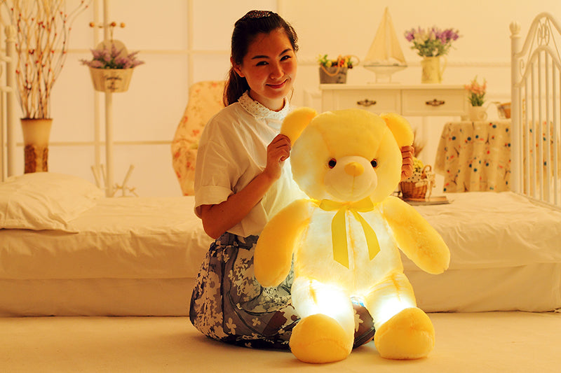 Magical LED Teddy Bear Colorful Glowing Stuffed Animal Pillow A Perfect Christmas Gift for Kids