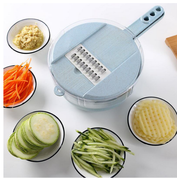 Mandoline Slicer and Vegetable Cutter with Strainer 8-in-1