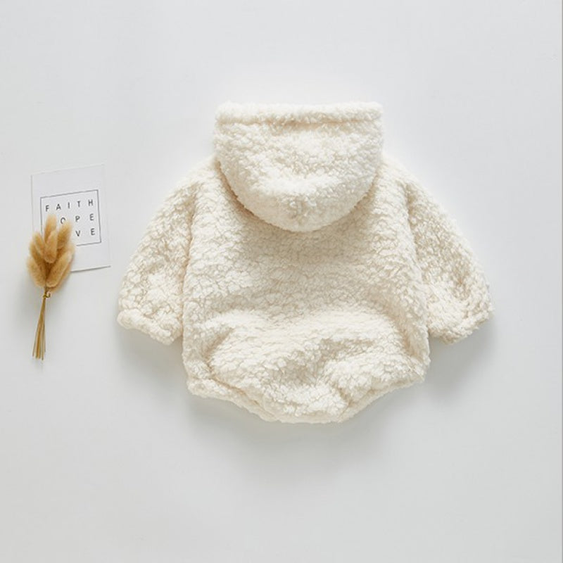 Indulge in Cozy Cuteness Your Baby Alphabet Inspired Hooded Romper Robe for Snuggly Style