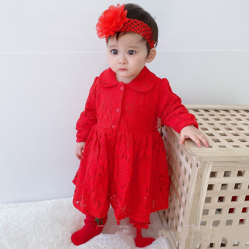 Full Moon Elegance Newborn Girl Baby Dress for Special Occasions