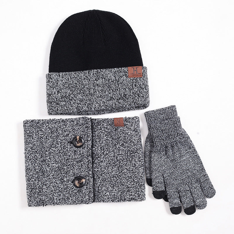 Winter Three-Piece Set: Hat, Neck Cover, and Gloves for Cold Weather Warmth