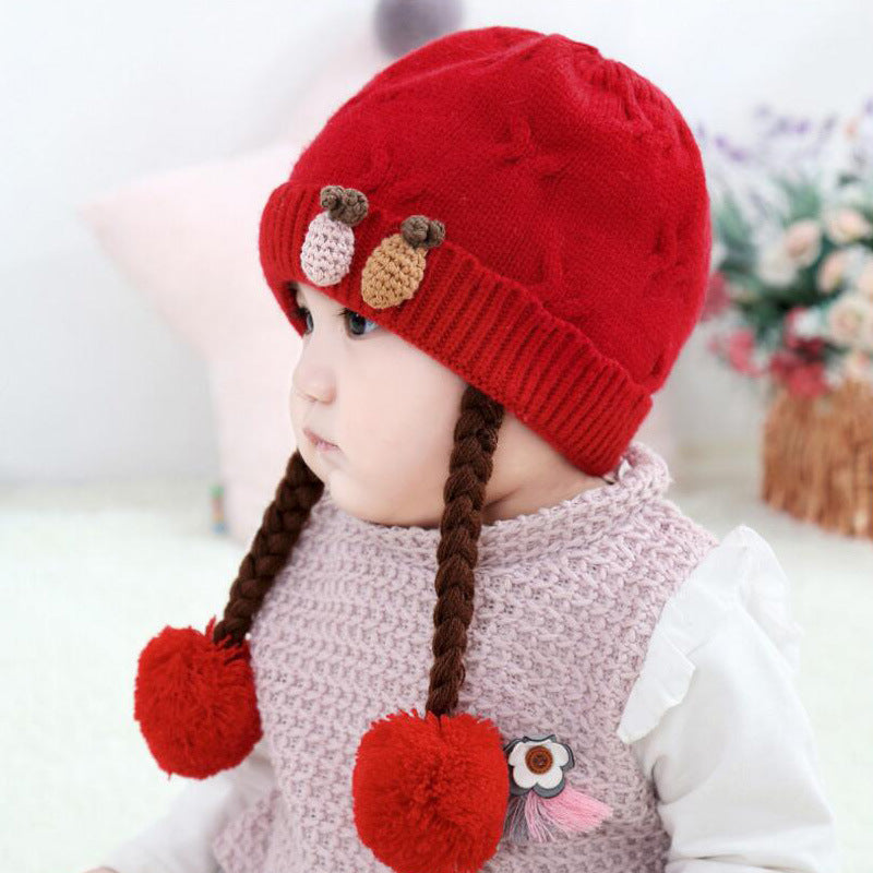 Cozy Chic Girls Braid Hat Stylish and Warm Woolen Headwear