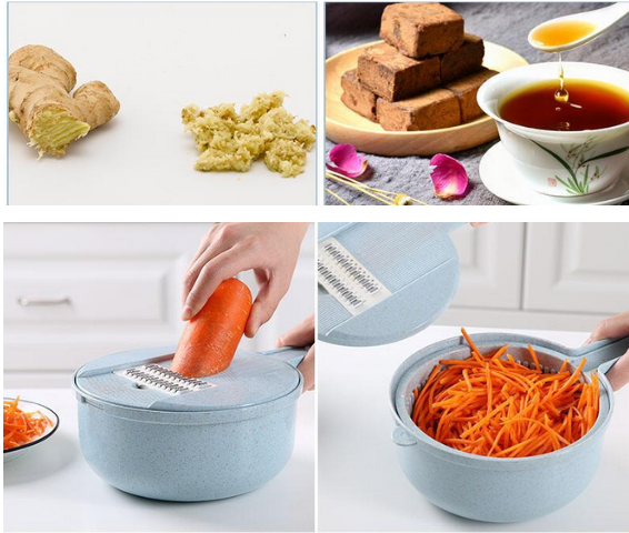 Mandoline Slicer and Vegetable Cutter with Strainer 8-in-1