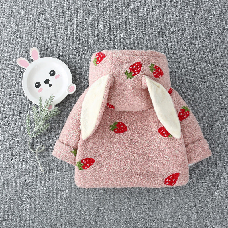 Sweet and Stylish Delicious Strawberry Hooded Coat for Little Fashionistas