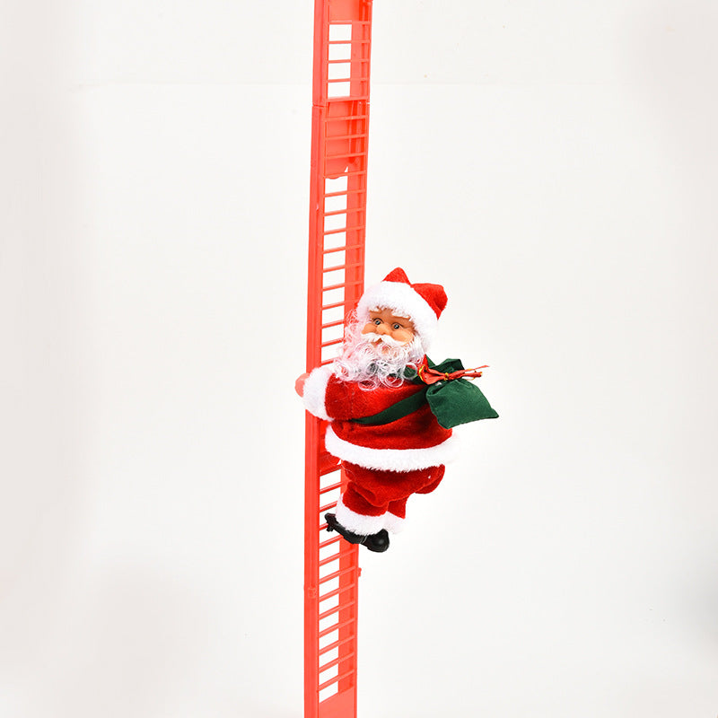 Experience the Magic Electric Santa Claus Climbing Red Ladder Doll Toy A Whimsical Addition to Your Holiday Decor