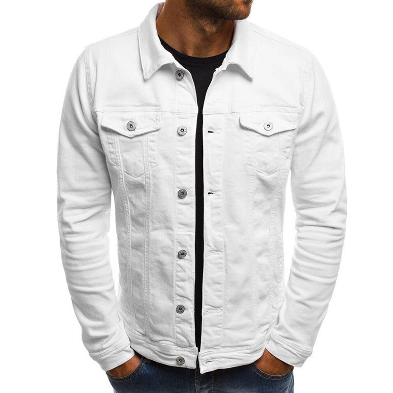 Men's Denim Button Shirt Jacket - Casual Fashion Top