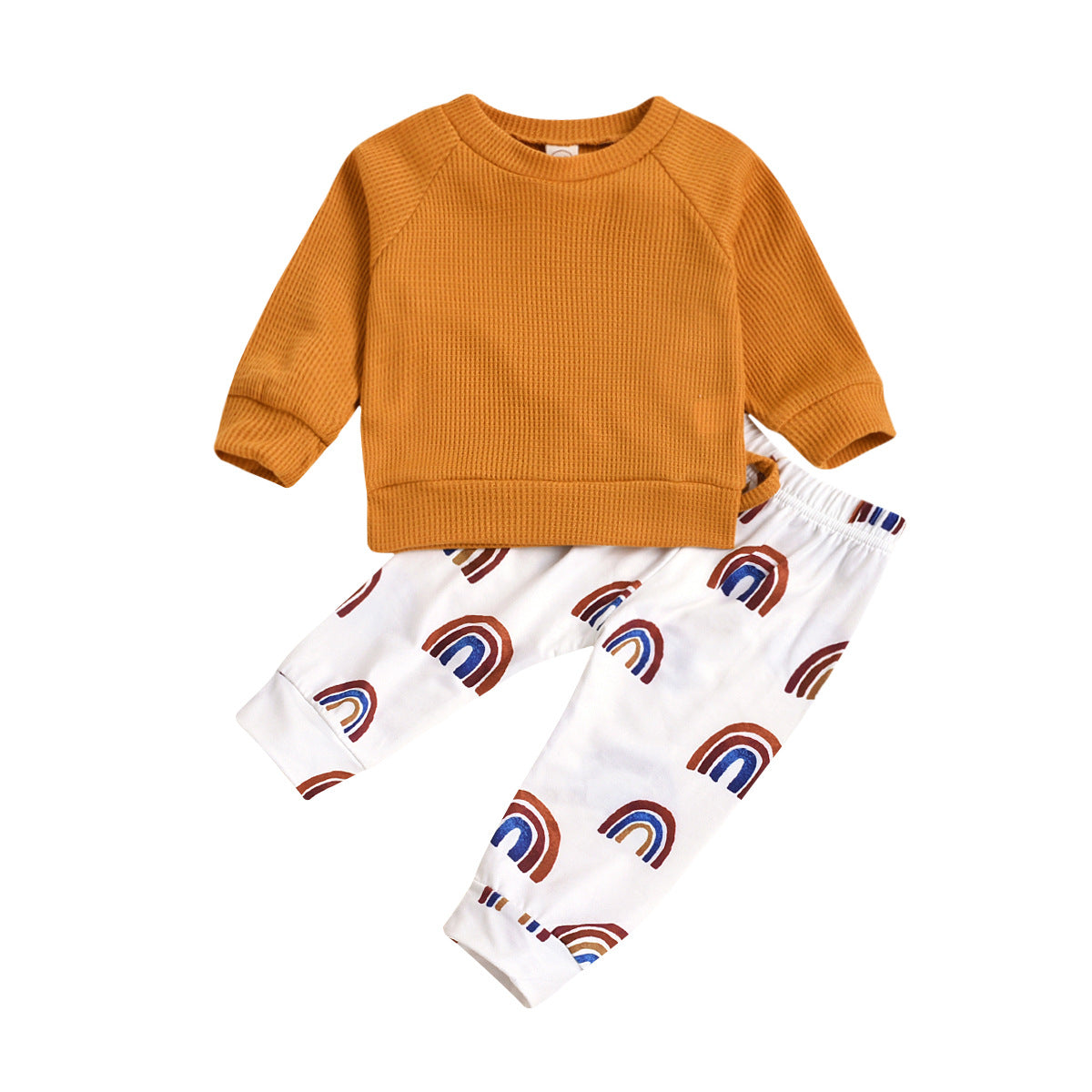 Colorful Comfort Dress Your Little One in Style with Our Casual Rainbow Baby Clothes Set