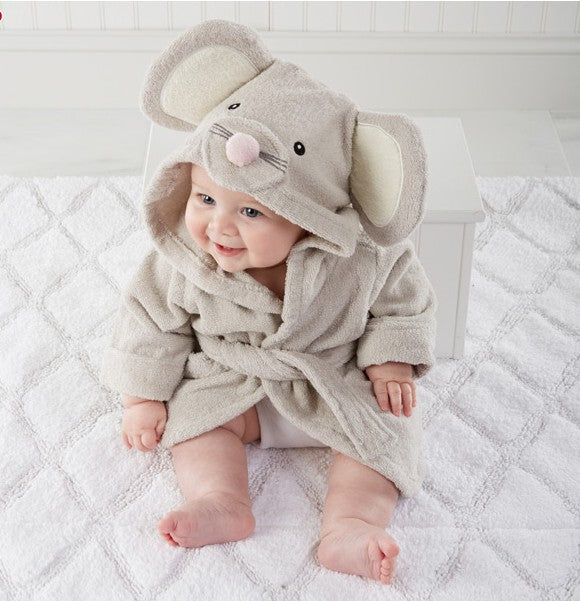 Snug and Cute Children Hooded Animal shaped Bathrobe Perfect for Keeping Them Warm and Dry After Bath Time