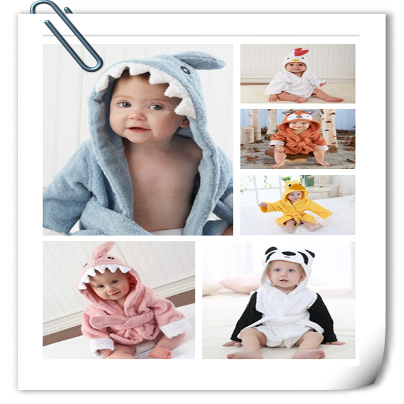 Snug and Cute Children Hooded Animal shaped Bathrobe Perfect for Keeping Them Warm and Dry After Bath Time