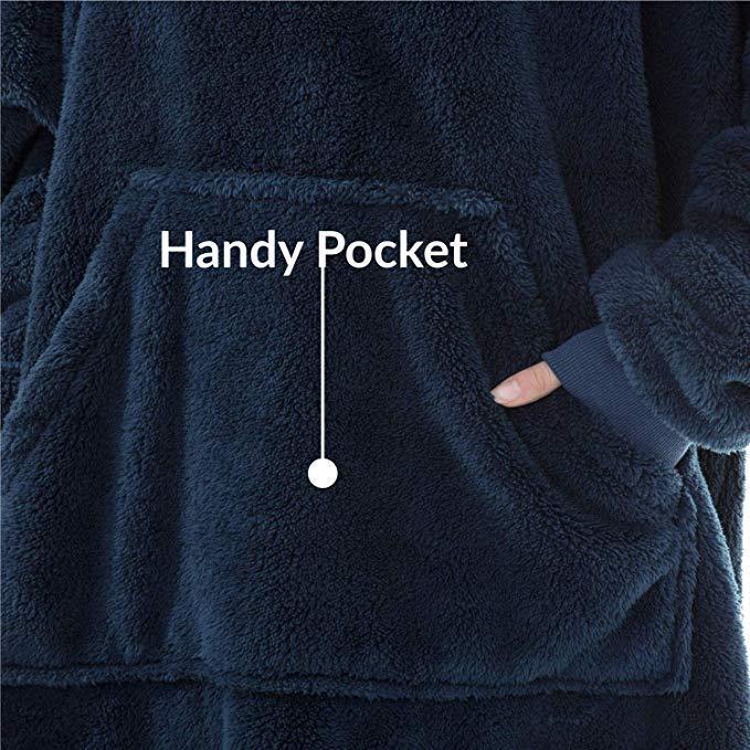 Wearable Blanket Hoodie: Comfortable and Cozy with Big Pocket