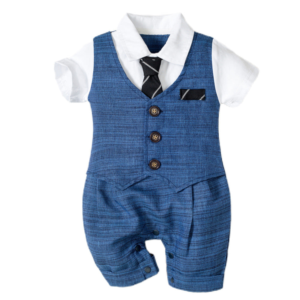 Gentleman Charm Summer New Baby Boy Jumpsuit for Stylish Children's Clothing