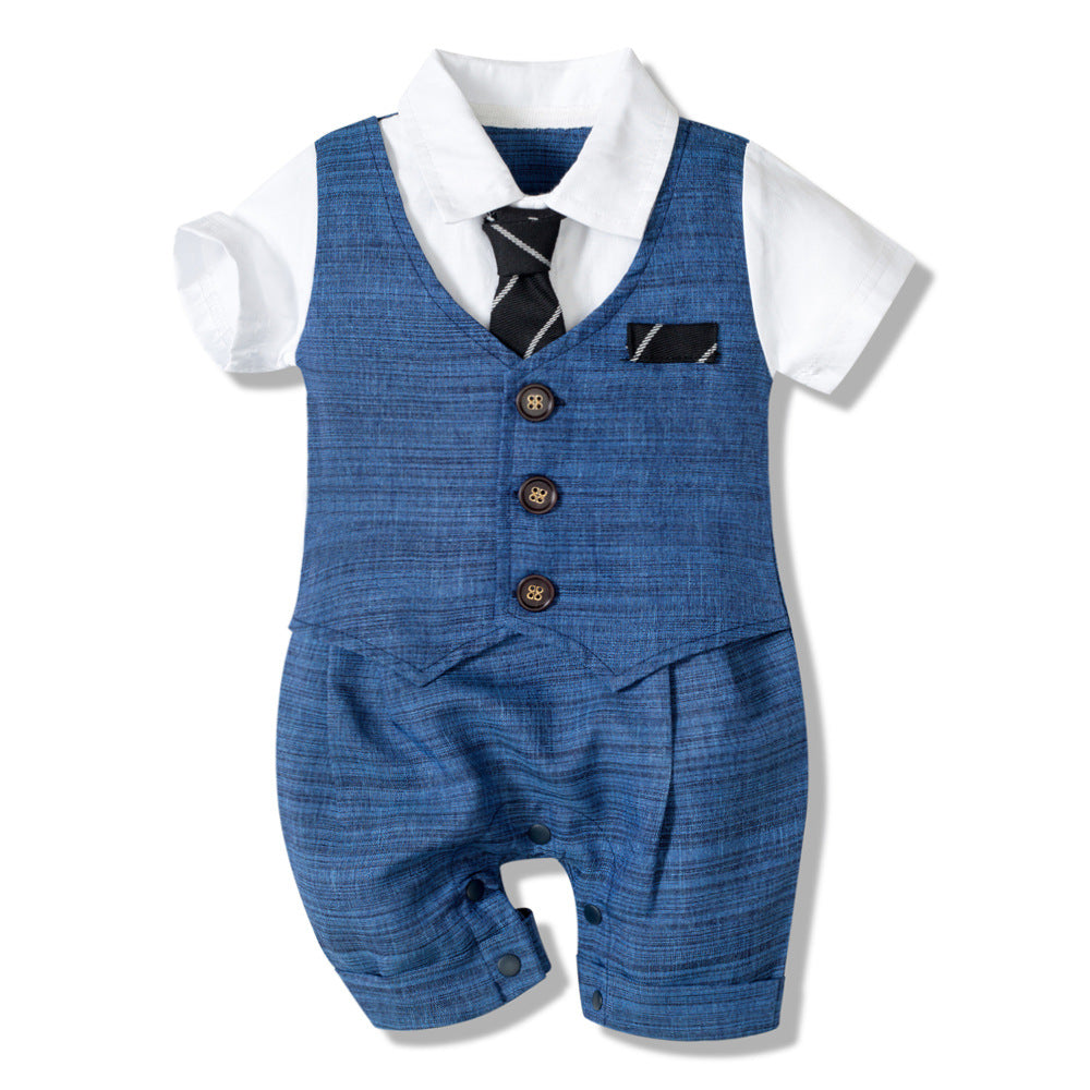 Gentleman Charm Summer New Baby Boy Jumpsuit for Stylish Children's Clothing