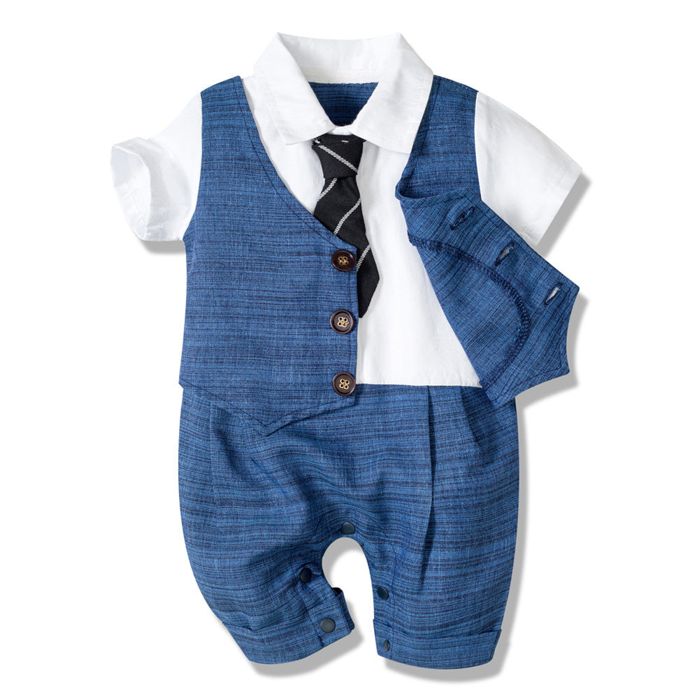 Gentleman Charm Summer New Baby Boy Jumpsuit for Stylish Children's Clothing