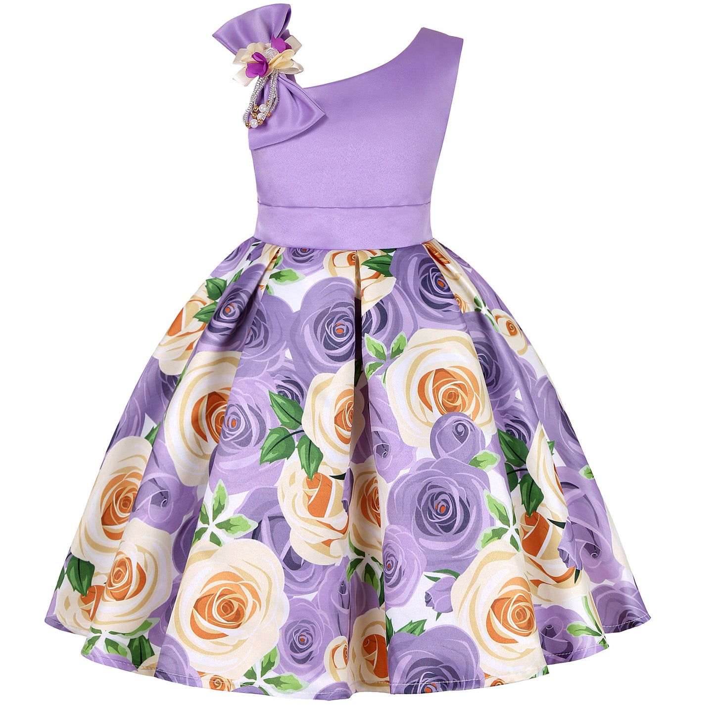 Enchanting Princess Attire Girls Digital Print Dresses for a Magical Look